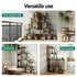 Artiss 5‑Tier Ladder Bookshelf – L‑Shaped Display Rack, Metal Frame, Black/Walnut