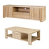 TV Unit & Coffee Table Set Storage Drawer Pine