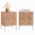 2X Bedside Table 2 Drawers Storage Nightstand Cabinet Metal Legs Pine