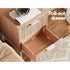 2X Bedside Table 2 Drawers Storage Nightstand Cabinet Metal Legs Pine