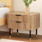Artiss 2 Drawer Bedside Table Paulownia Wood Pine Nightstand