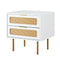 Artiss Rattan Bedside Table 2 Drawers Pine