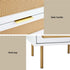 2x Rattan Bedside Table 2 Drawers White