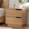 Bedside Table 2 Drawers Nightstand Pine