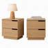Artiss 2X Bedside Table 2 Drawers Nightstand Pine