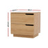 Artiss 2X Bedside Table 2 Drawers Nightstand Pine
