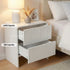 Bedside Table 2 Drawers - Beige
