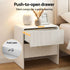Artiss 2x Bedside Table 2 Drawers - Beige