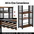 Artiss Industrial Bar Table with Wine Rack Built-in Cup Holder Extendable 140cm