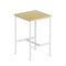 Bar Table – 60x92cm Counter Height Square Dining Desk, Pine/White