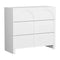 3 Drawer Chest of Drawers White Lowboy Dresser Storage Cabinet