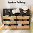 Artiss 6 Chest of Drawers Dresser Table Black&Pine