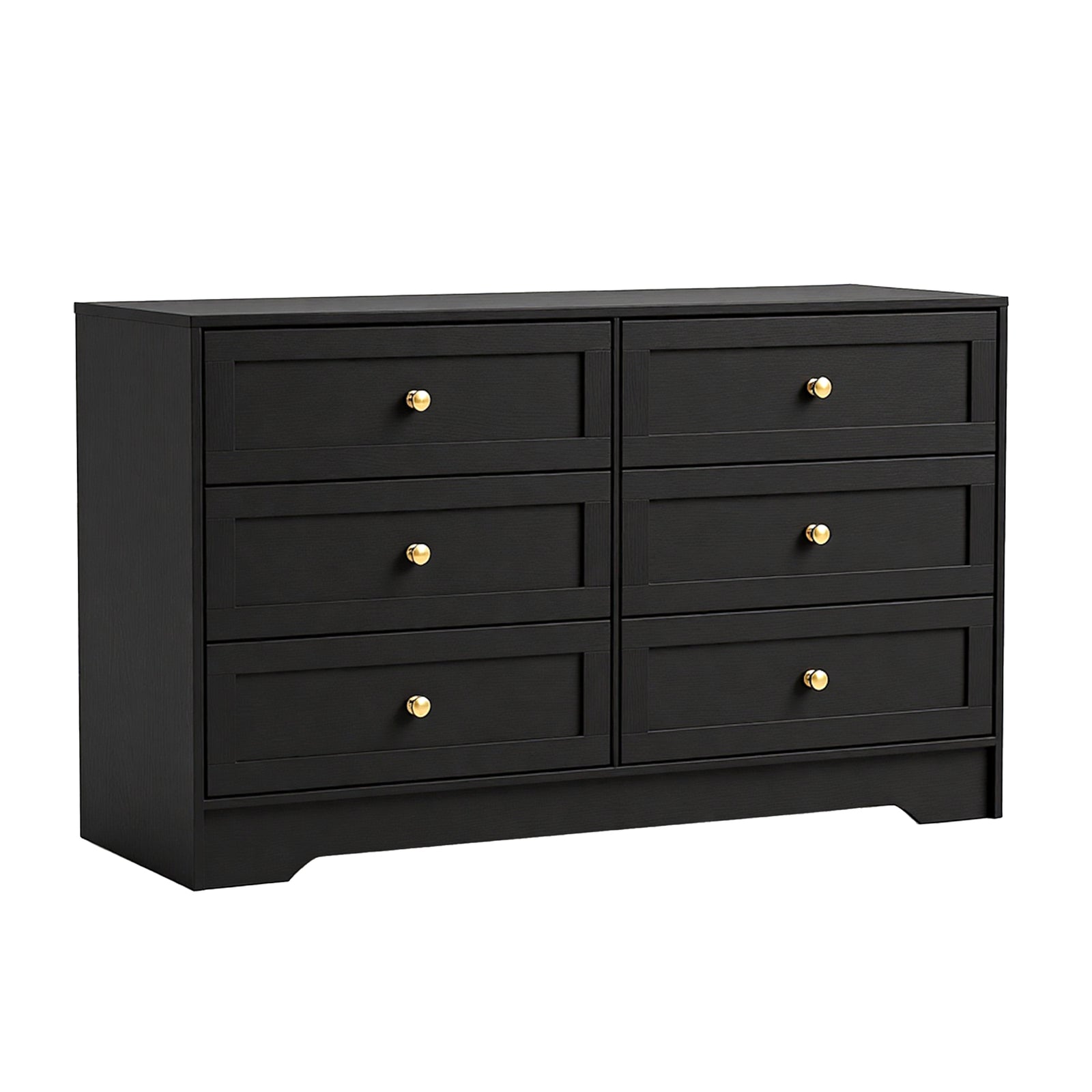 6 Chest of Drawers Tallboy Cabinet - LEIF Black