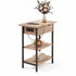 Artiss Side Table with Charging Station – 60cm Flip‑Top Storage 3‑Tier Wood