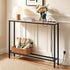 Narrow Console Table – 100cm Entryway Desk w/ Charging Station, Wood/Black
