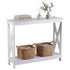 Console Table Entryway Hallway Display 2-Tier Narrow Sofa Table 100CM White