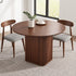 Artiss Modern Round Dining Table with Hidden Storage Base 100cm Dark Walnut