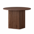 Artiss Modern Round Dining Table with Hidden Storage Base 100cm Dark Walnut