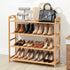 4 Tier Shoe Rack Bamboo Storage Organiser Pine