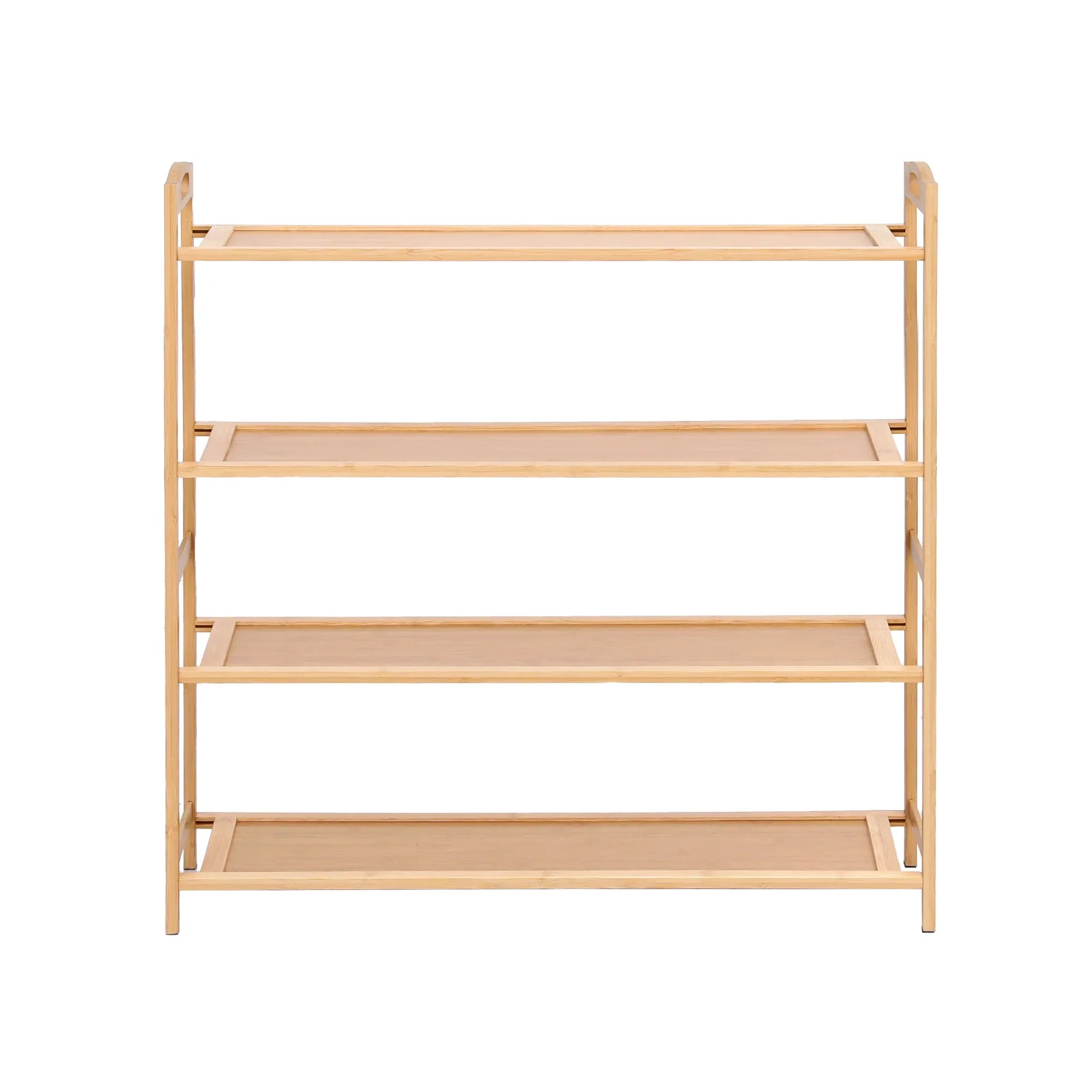 4 Tier Shoe Rack Bamboo Storage Organiser Pine