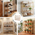 4 Tier Shoe Rack Bamboo Storage Organiser Pine