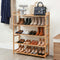 5 Tier Shoe Rack Bamboo Storage Organiser Pine