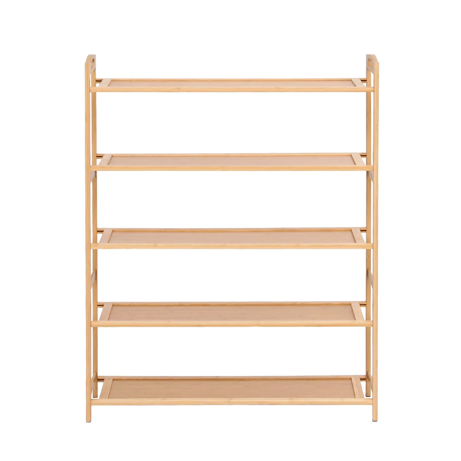 5 Tier Shoe Rack Bamboo Storage Organiser Pine