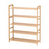 5 Tier Shoe Rack Bamboo Storage Organiser Pine