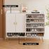 Artiss Shoe Cabinet & Bench Set White – Adjustable Shelves, Gold Feet, 120cm