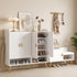 Artiss Shoe Cabinet & Bench Set White – Adjustable Shelves, Gold Feet, 120cm