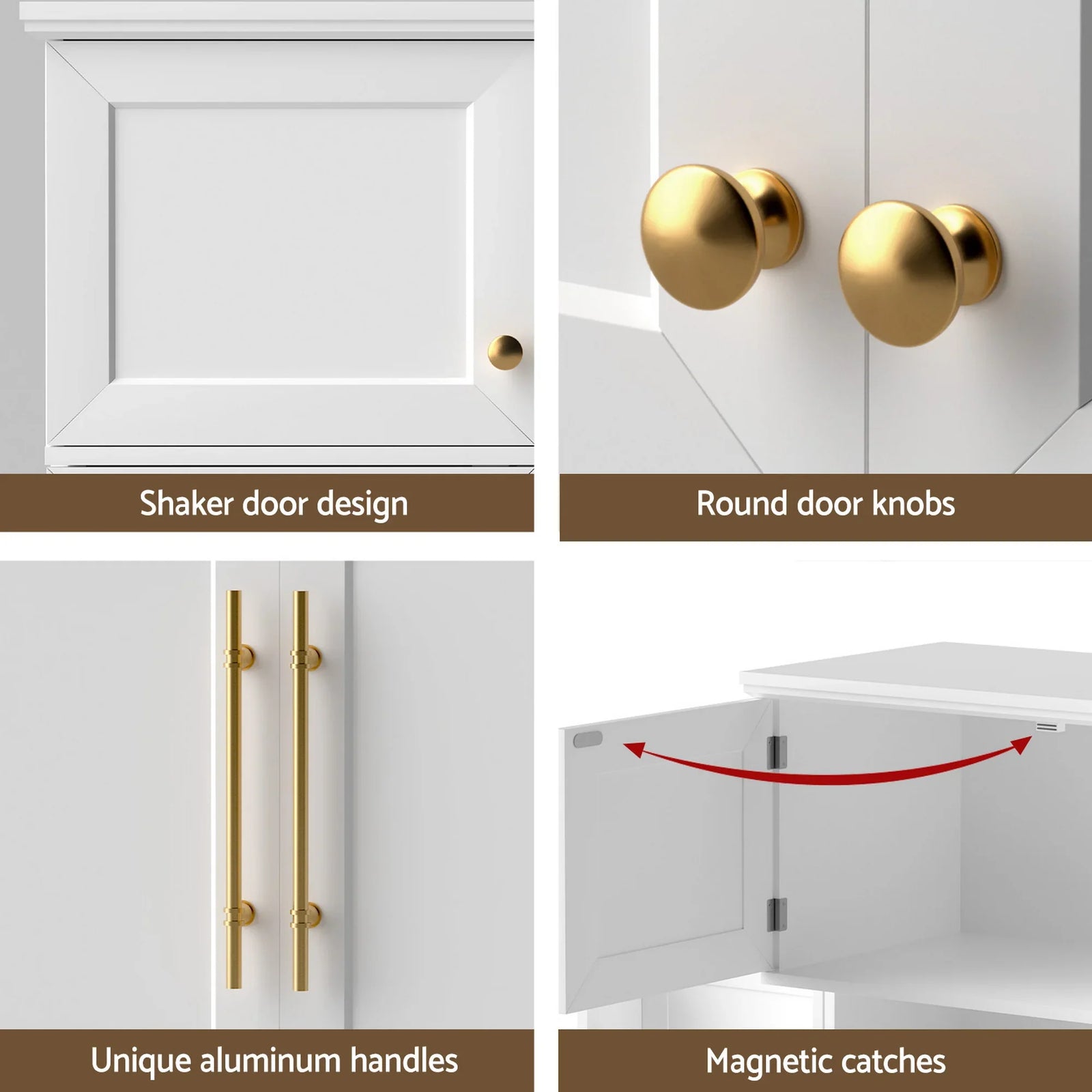 2X Buffet Sideboard Cabinet Pantry Kitchen Storage Cupboard Drawers Doors