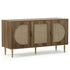 3 Door Buffet Sideboard Cabinet Anya Rattan Storage Unit Dark Oak