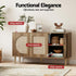 3 Door Buffet Sideboard Cabinet Anya Rattan Storage Unit Dark Oak