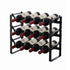 Artiss 3-Tier Wine Rack Metal Freestanding 12 Bottles Modular Countertop Wine Display Shelf Black