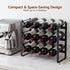 Artiss 3-Tier Wine Rack Metal Freestanding 12 Bottles Modular Countertop Wine Display Shelf Black