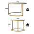 Nesting Coffee Table Set – 2‑Piece Round Marble Effect, White & Gold