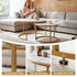 Nesting Coffee Table Set – 2‑Piece Round Marble Effect, White & Gold