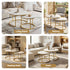 Nesting Coffee Table Set – 2‑Piece Round Marble Effect, White & Gold