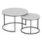 Nesting Coffee Table Set of 2 Marble Effect