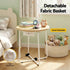 Round Coffee Table Side End Table Charging Station Storage Basket
