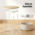 Round Coffee Table Side End Table Charging Station Storage Basket