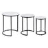 Artiss Nesting Coffee Table Set of 3 Round Stackable Side End Tables Marble Finish White