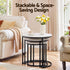 Artiss Nesting Coffee Table Set of 3 Round Stackable Side End Tables Marble Finish White