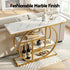 Console Table Marble Effect 4-Tier Shelves 105CM White&Gold