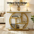 Console Table Marble Effect 4-Tier Shelves 105CM White&Gold