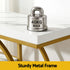 Console Table Marble Effect 4-Tier Shelves 105CM White&Gold