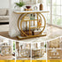 Console Table Marble Effect 4-Tier Shelves 105CM White&Gold