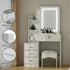 Dressing Table Vanity Desk Set Stool Led White