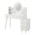 Artiss Adjustable Vanity Desk – LED Mirror, Power Station, 6 Drawers, White