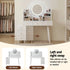 Artiss Adjustable Vanity Desk – LED Mirror, Power Station, 6 Drawers, White